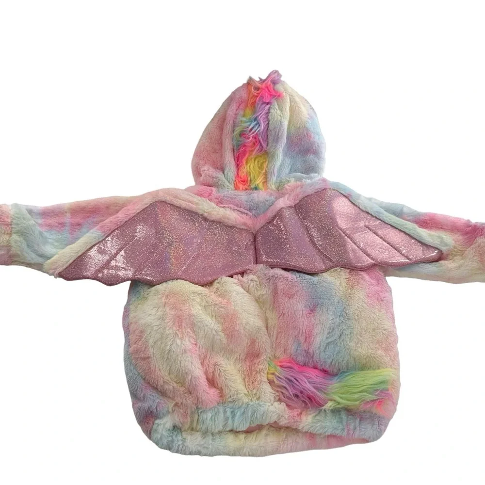 Target Unicorn‎ Halloween Bodysuit  Costume Rainbow 12-18 Months Faux Fur Baby